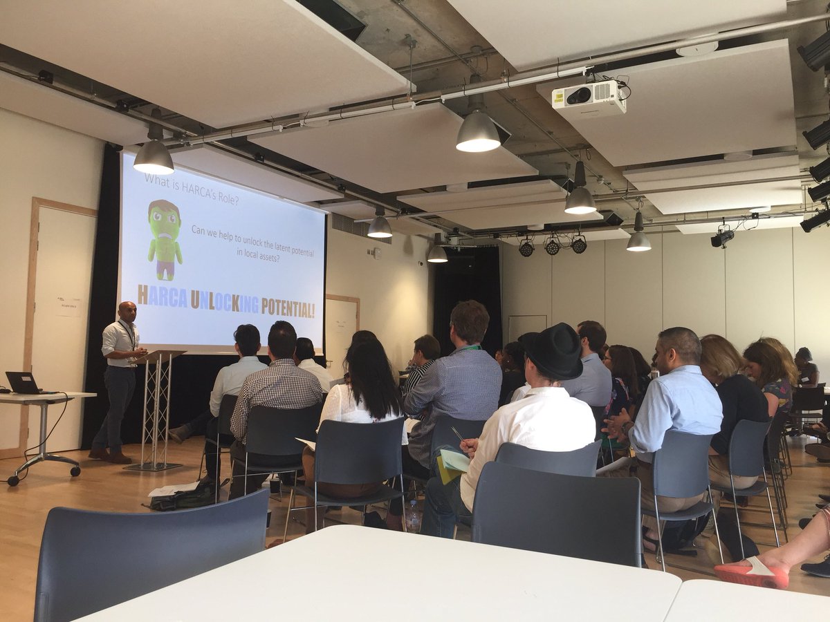 Jen_Neffer's tweet photo. @PoplarHARCA Hanif Osmani talking about HARCA unlocking potential #Hulkpotential #healthinequalities #wellone @TowerHamletsNow #socialprescribing #healthandhousing https://t.co/rZcKg36Gew