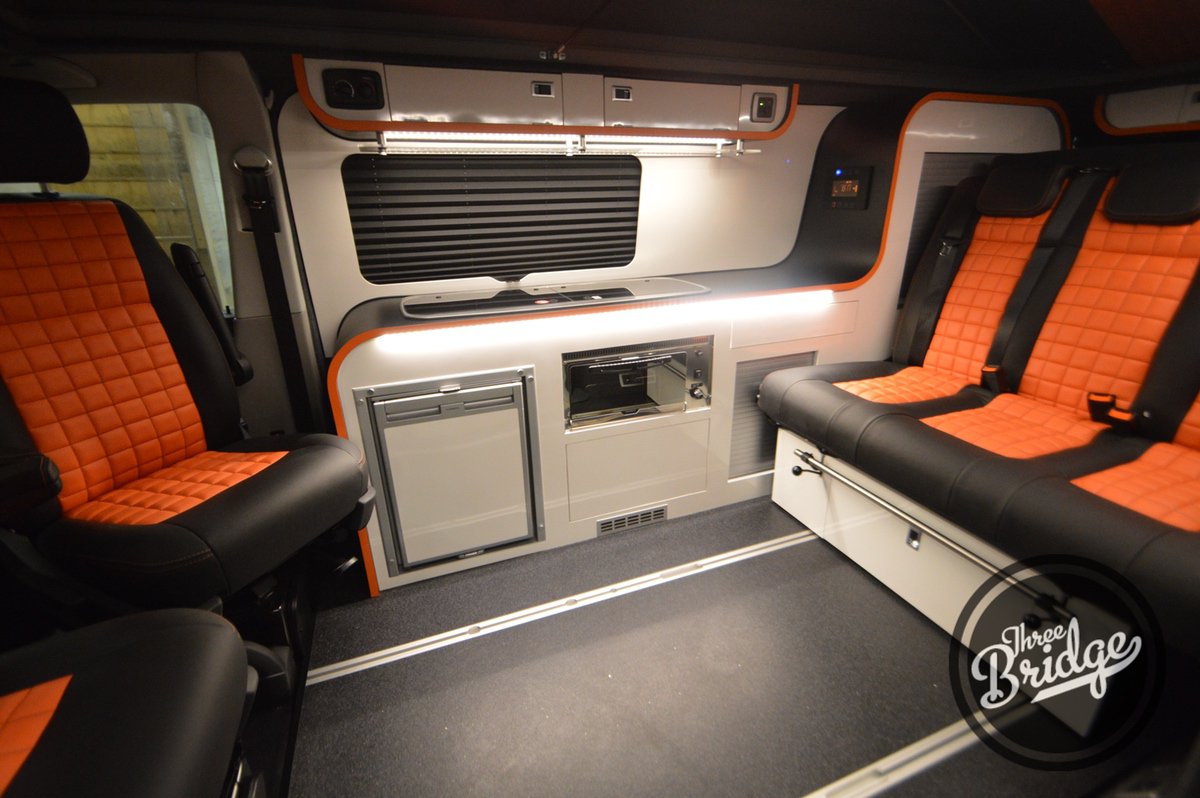 Trek_RV's tweet photo. Another SWB Infinity out the door. Leather seats, Webasto heater, Reimo 3000, swivel seats, under chassis gas, under chassis water tanks and SCA roof. #infinity #threebridge #leather #reimo #webasto #waeco #smev #vwcamper #vwt6 #volkswagen https://t.co/QDUtYI6vgO