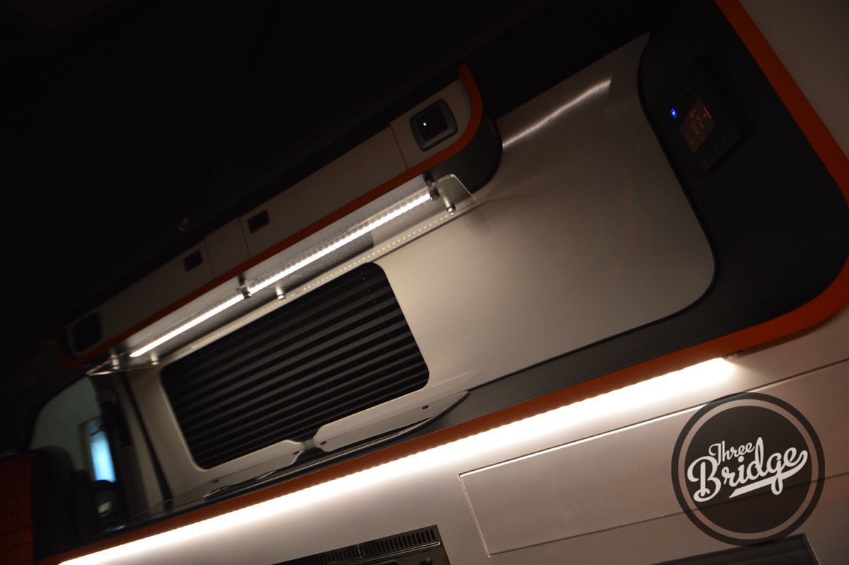 Trek_RV's tweet photo. Another SWB Infinity out the door. Leather seats, Webasto heater, Reimo 3000, swivel seats, under chassis gas, under chassis water tanks and SCA roof. #infinity #threebridge #leather #reimo #webasto #waeco #smev #vwcamper #vwt6 #volkswagen https://t.co/QDUtYI6vgO