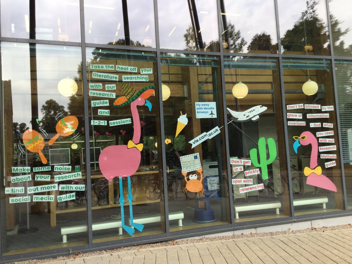 Have you seen our new window display?👀 It features some reminders on how your Library team and Moodle site can support you over the holiday period. ✈️ Fly away with Moodle Airways this summer! #EdFacLife