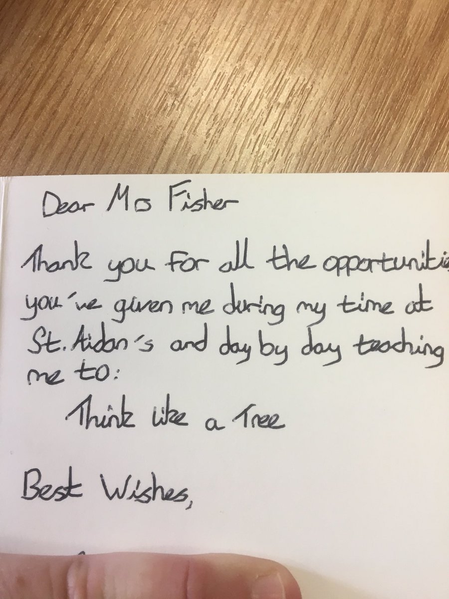 MrsF_staidansb's tweet photo. @Staidansb Love a leavers message which stops you in a busy busy day and makes you think ahead .. #thinklikeatree #leavers https://t.co/ZYPF4yi61x