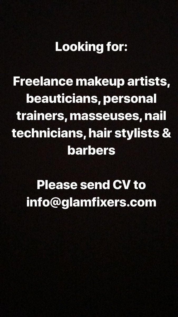 Itu_Mel_S's tweet photo. Job Opportunity 🚨🚨
Please Send CV To info@glamfixers.com https://t.co/YkXcjoQjKE