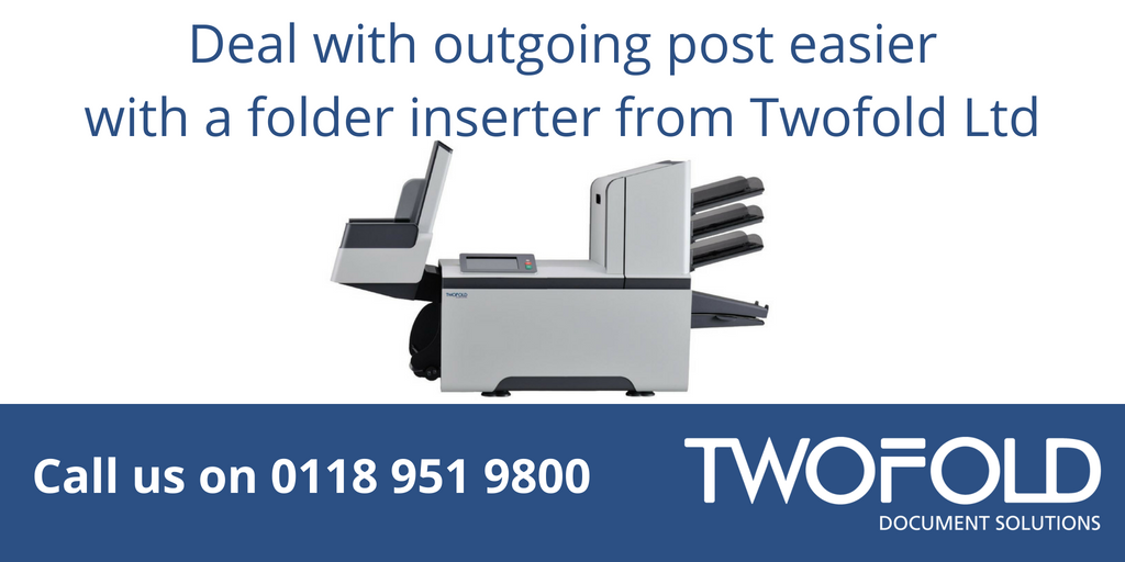TwofoldLtd's tweet photo. Fold and insert documents into envelopes quickly and efficiently. Twofold Ltd's range of #FolderInserter machines can handle a wide variety of letters, forms, inserts and #Brochures as well as #Envelopes to revolutionise your mailroom. https://t.co/HrMJLTrXml https://t.co/W335AyvMUO