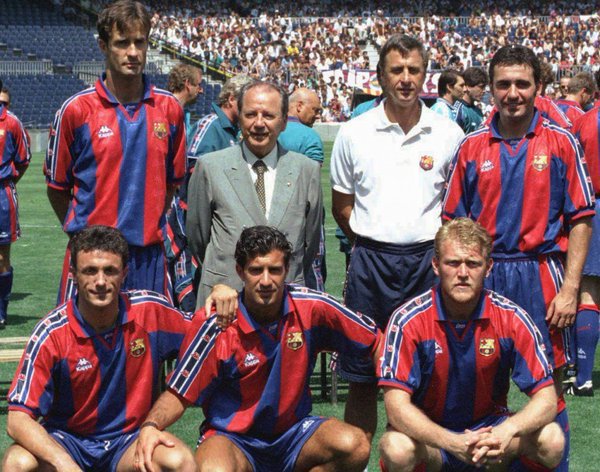 90sfootball's tweet photo. Barcelona's new signings; Kodro, Hagi, Popescu, Figo and Prosinecki, 1995. https://t.co/Uslx8KjmiN