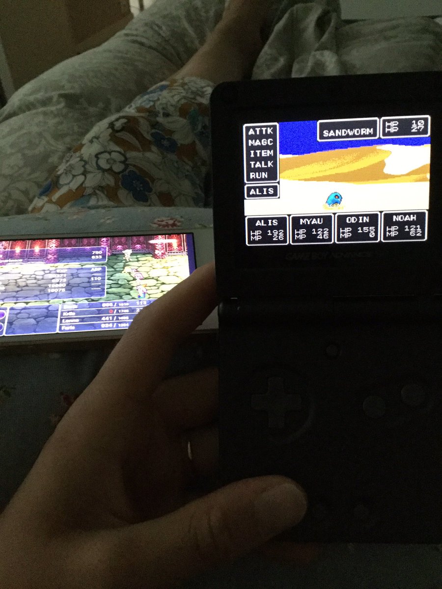 WinterDisa's tweet photo. The double grind 😂 listening to @RPGamer #RPGCast grinding FFV and Phantasy Star 😂 #RPGGY #JRPGJuly #FF5FJF2018 double walk in the forest (or desert as it is) must be double healthy, right @NOCKATpodcast ? @RpgYears https://t.co/0RYnaqgYle