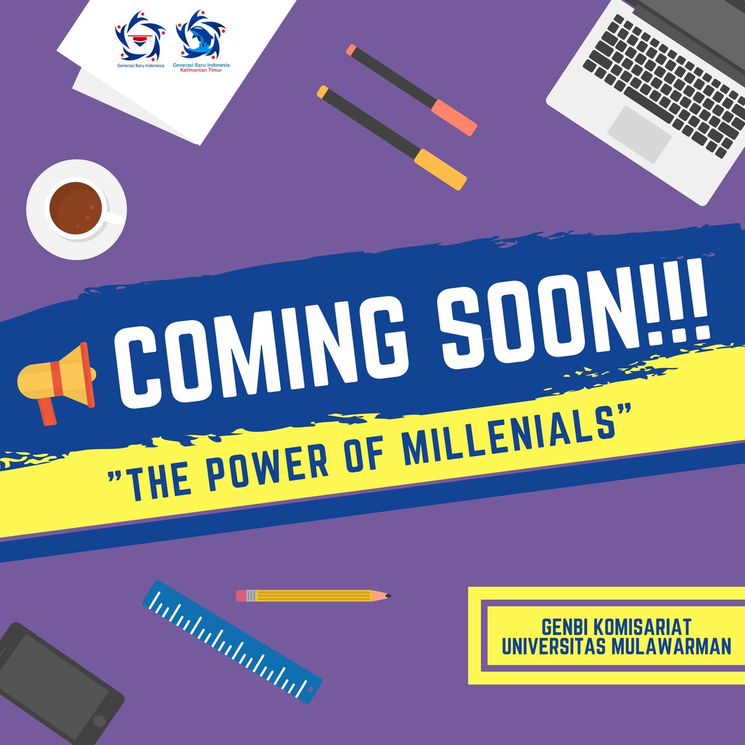 GenbiKaltim's tweet photo. [The Power Of Millenials ? Coming Soon!!!]

Haloooo semua ✌️✌️✌️
Ada yang menarik nih, ada yang ditunggu tunggu!!😊

Untuk kalian yang penasaran? 🤔
Pantengin terus yaa sosial media GenBI untuk info selanjutnya 🤗

So, stay tune terus yaaa!!! 🙏🙏🙏

#thepowerofmillenials https://t.co/a6zMevRCQS