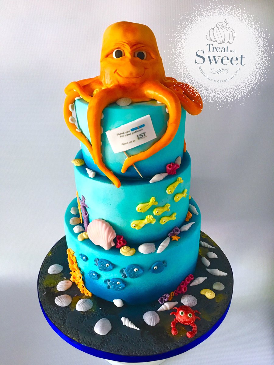 treatmesweetsam's tweet photo. 3 tier Under the Sea Cake with chocolate and salted caramel filling. #octocake #undertheseacake https://t.co/Dmef3tpYU6