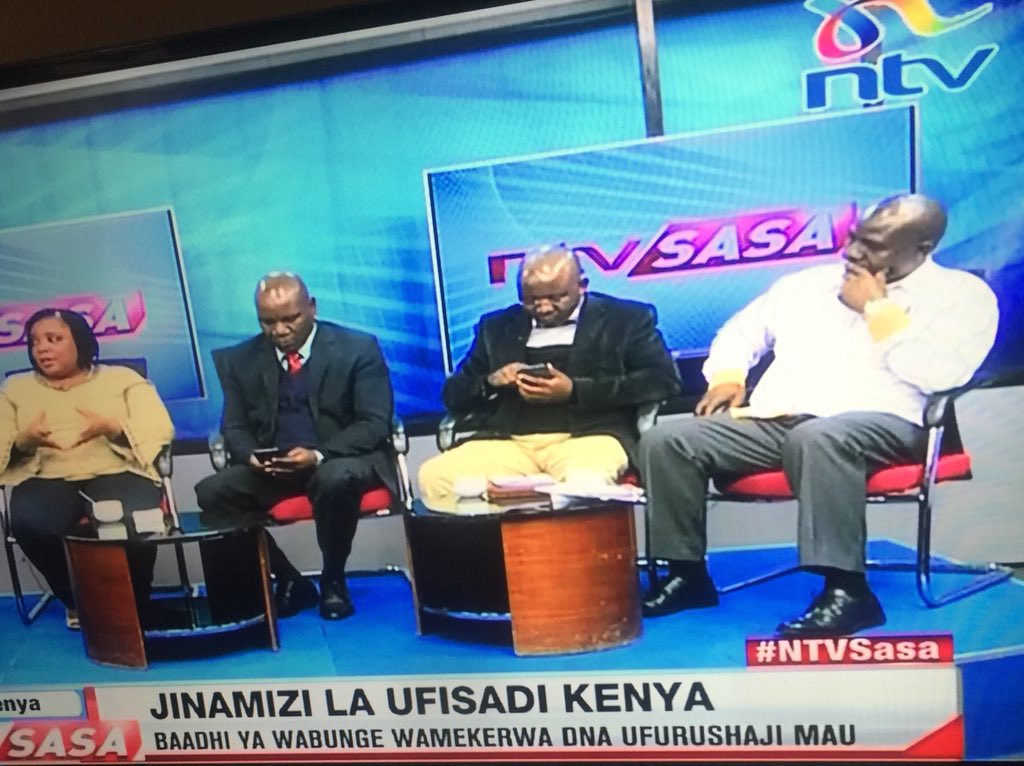 ruthkhisa's tweet photo. Jinamizi la ufisadi kenya, katika runinga ya NTV...live discussion on fight against corruption @hakimorara @parawakili @KagwiriaMbogori @Nyangepatience @HakiKNCHR @ntvkenya with others and Commissioner George Morara-KNCHR #NTVSasa https://t.co/U32A3XDDxH