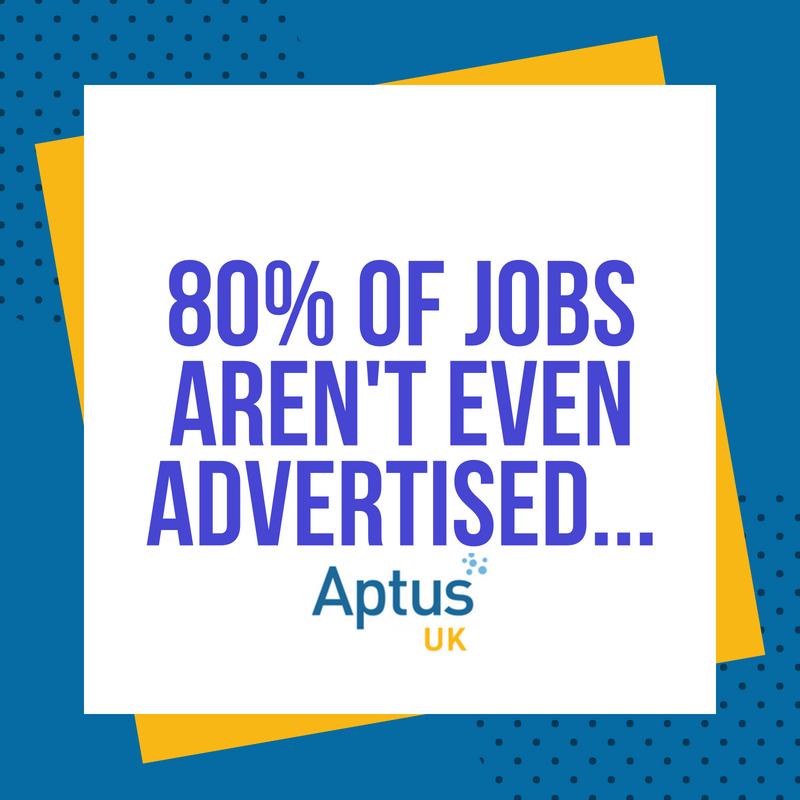 AptusITDigital's tweet photo. Did you know that.... Approximately 80% of available jobs are never advertised! By registering with us you could be opening up a whole new world of jobs you otherwise may never have known about. #Aptusrecruitment #candidates #jobhunting #Exeter https://t.co/Lw7l3bNVIe https://t.co/Za89w92z3e