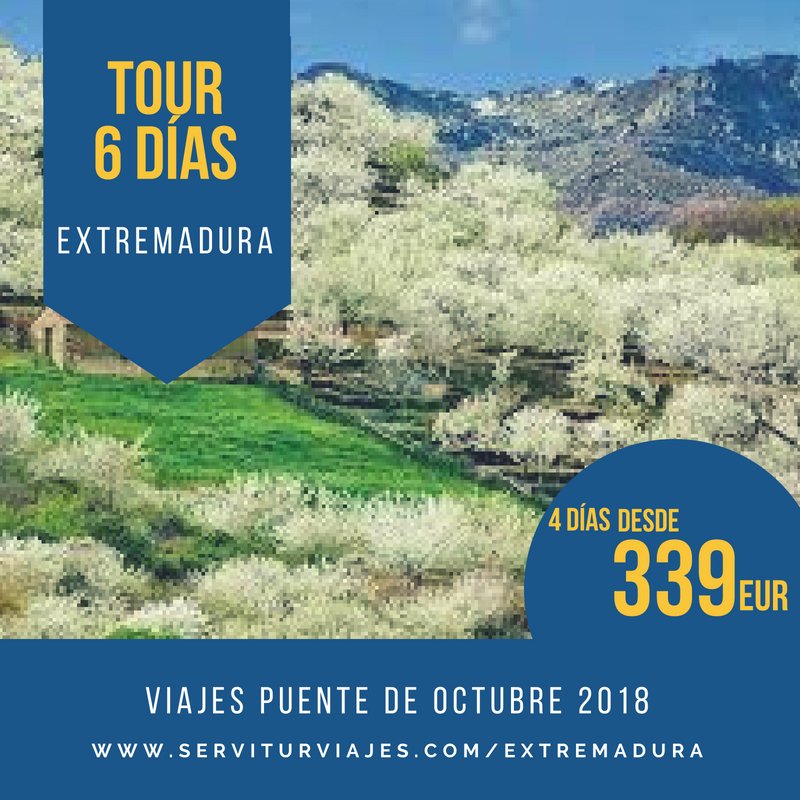 serviturtravel's tweet photo. Extremadura, auténtica y llena de paisajes y lugares por descubrir. Desde Trujillo a Cáceres, y Guadalupe. Viaje 3 días a Extremadura desde 185€ #extremadura #serviturviajes #viajesparagrupos https://t.co/RAlPaW0HIk https://t.co/phC8z3nIU2