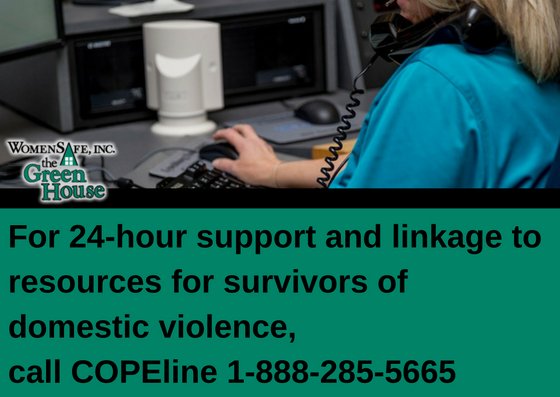 WoMenSafeINC's tweet image. We are here to help. For 24-hour support to any survivor of domestic violence or to receive information on how to help someone in need, call COPEline at 1-888-285-5665. #WSHelpingHands #Support #DomesticViolence #Survivors