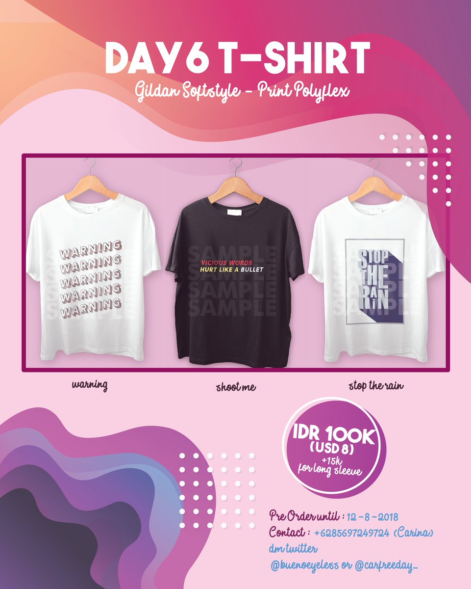 👕HELP RT👕

[OPEN WORLDWIDE]
Hello guys! 'DAY6 T-Shirt' is coming! Choose your fav and click link below to order.

docs.google.com/forms/d/e/1FAI…

#day6 #데이식스  #shootme #stoptherain #sungjin #jae #youngk #wonpil #dowoon