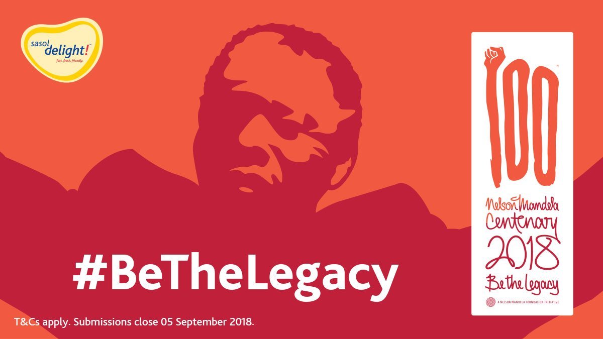 SasolSA's tweet image. Join @SasolSA in celebrating Madiba's centenary. RETWEET this Tweet to be featured on the #BeTheLegacy Mosaic