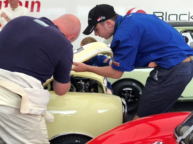 Harrison enjoying his week working at Snetterton speed shop, a fabulous experience getting ready for the Silverstone Classic weekend and attending. Well done Harrison.