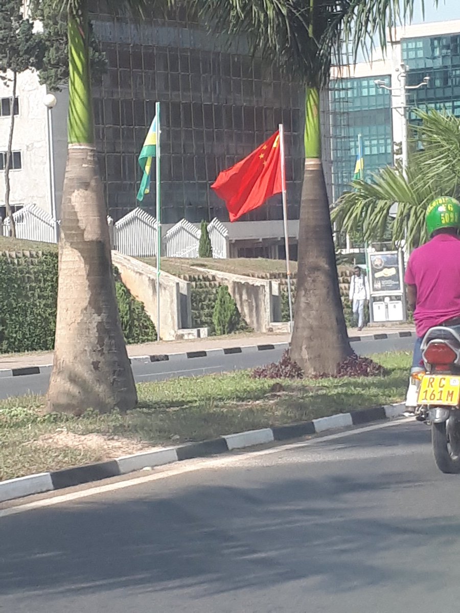 darrellkofkin's tweet photo. #XiStateVisit flags out in #kigali for visit of Chinese President. Welcome to beautiful #Rwanda https://t.co/JmQjeV2UtH