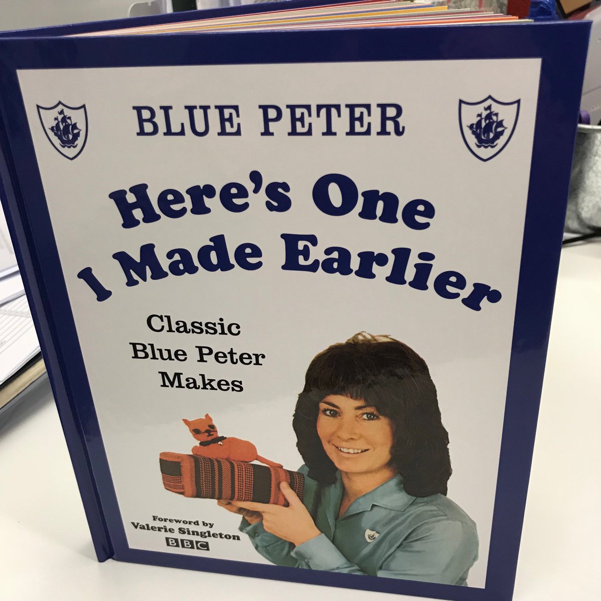 It’s here. The advance copy. All the best #bluepeter makes in their original form in one book. #heresoneimadeearlier. Look out your sticky-backed plastic.