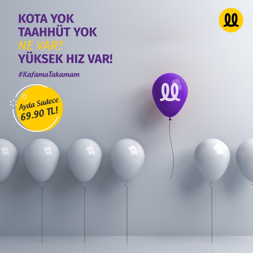 Millenicom’un ÖZGÜRÜM paketi ile hiç bir taahhüt vermeden, sınırsız ve en yüksek hızda internetin keyfini çıkartın.  Detaylı bilgi için >> goo.gl/1TfTZY  #Millenicom #KafamaTakamam #Fazlasıylaİnternet