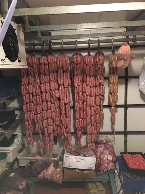 Morgan Adcock made this many sausages in her first morning working at Coxfords butchers in Aylsham. Working hard and always a smile on her face :)