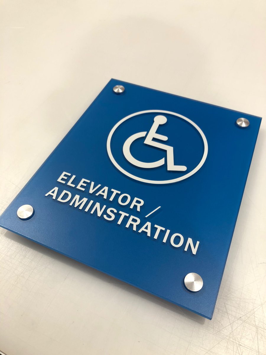 Satin finish elevator sign designed and fabricated in house by @webuildsigns vist webuildsigns.com to place your order today #elevatorsign #signshop #design