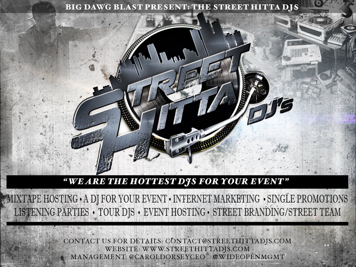 streethittadjs1's tweet photo. STREET HITTA DJS ARE BACK AND READY TO REVIEW YOUR MUSIC. REQUEST A LISTENING SESSION. EMAIL CONTACT@STREETHITTADJS.COM FOR DETAILS. WE LOCKING DOWN THE STREETS https://t.co/zE4mbXLFrC