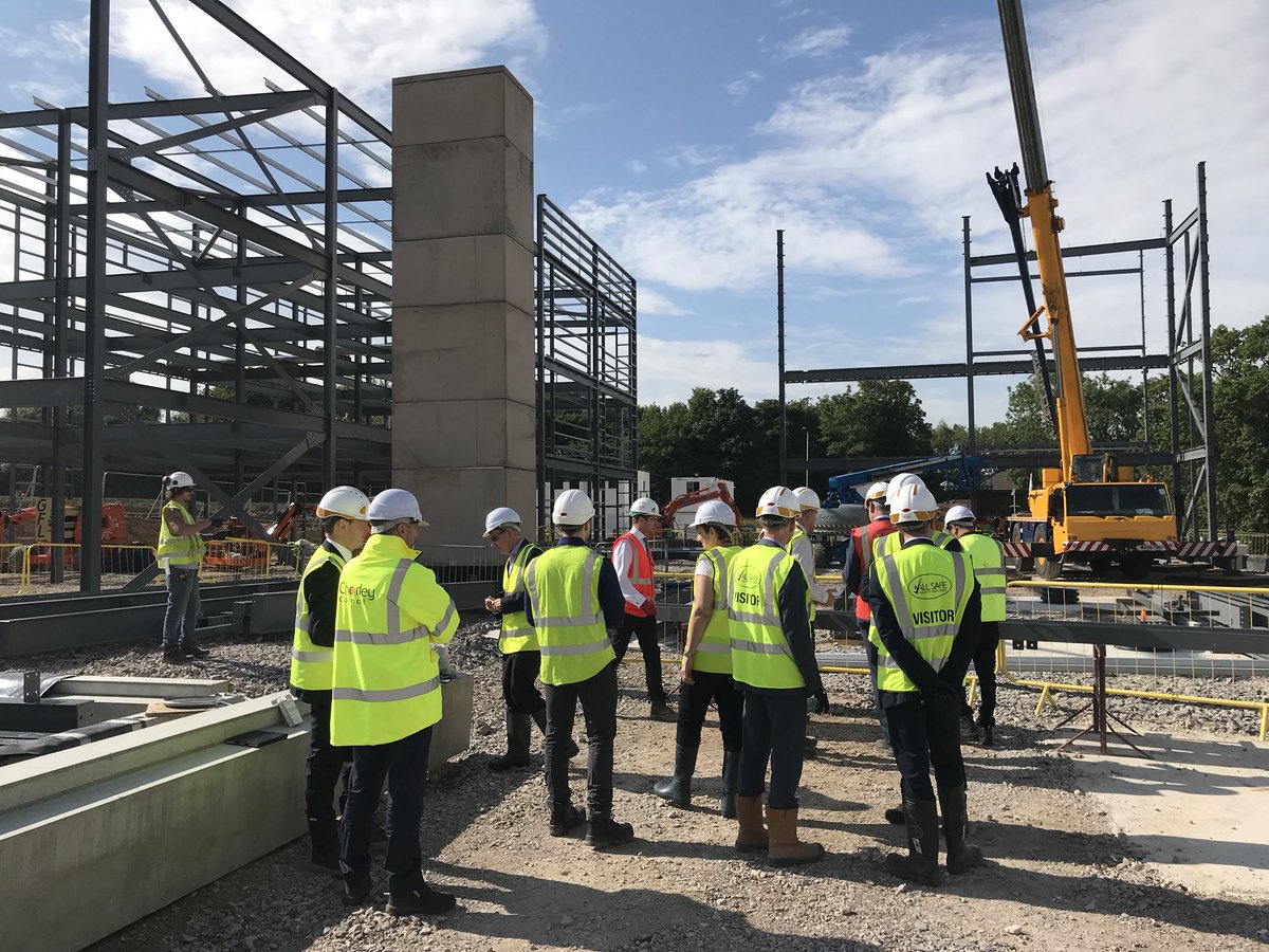 IC_IanPN's tweet photo. A ceremonial beam signed by the project team and members of @IdentityConsult is placed into the @ChorleyCouncil Digital Office Park superstructure. Great to see such progress https://t.co/NWYZ00wAxi