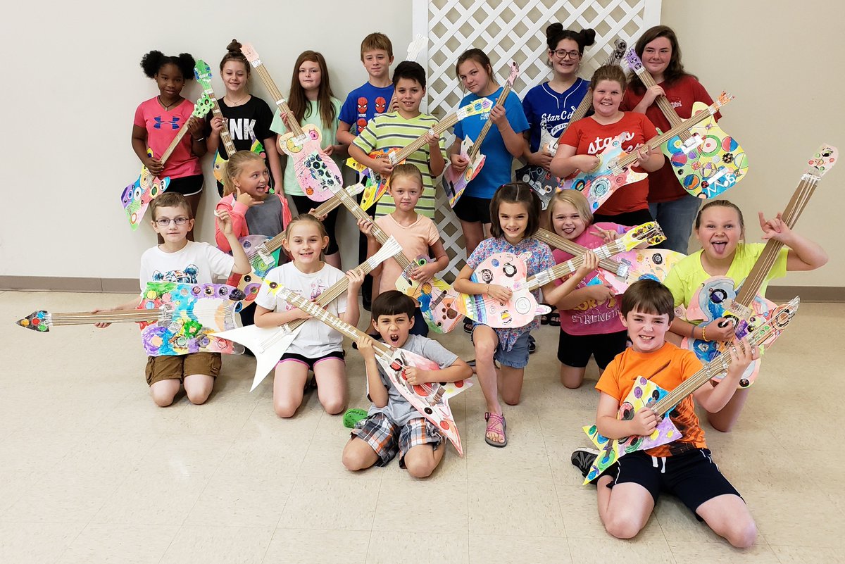 Students rocked our Literary Art Camp last week at the SC Public Library! We looked at many artists and their connections to music. We also focused on musicians- particularly within rock and jazz, but other genres as well. I loved these kids!! <a href="/StarCityJBE/">Star City JBE</a> #WhateverItTakes