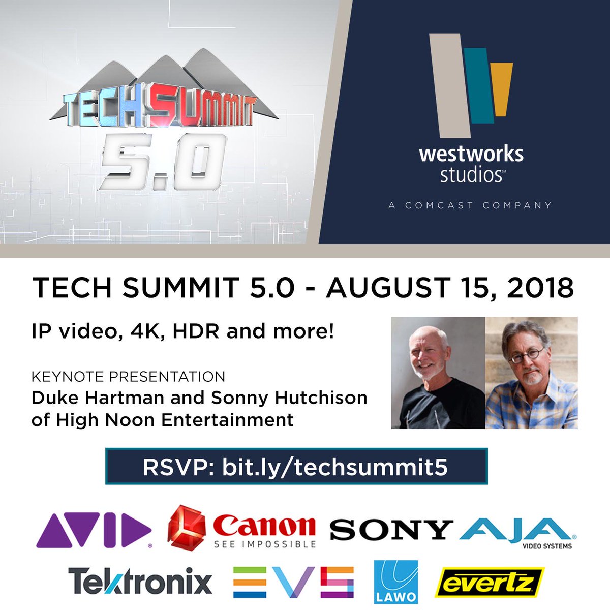 WestWorksStudio's tweet image. Join WestWorks Studios on Aug 15 for Denver’s Tech Summit! Hear from industry leaders about IP video, 4K, HDR and more. See the latest full-frame cinema cameras like the Canon C700 and Sony Venice – a Colorado first. Food and beverages will be provided! bit.ly/techsummit5