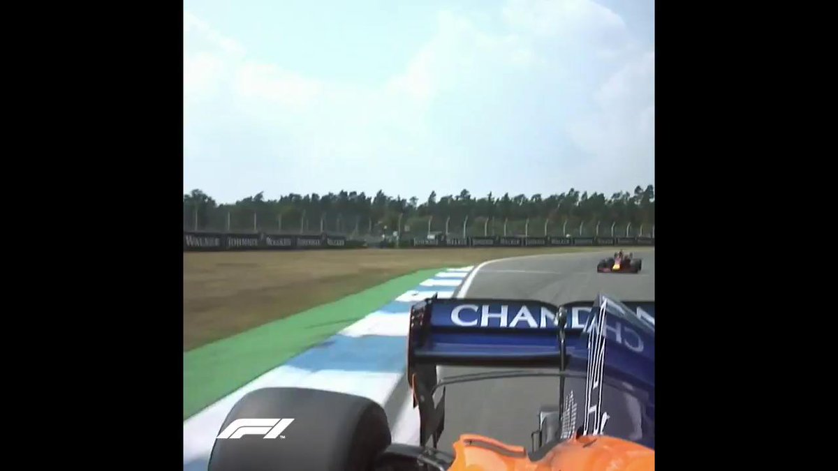 TARGET = LOCKED 🎯   A charging @danielricciardo has Fernando Alonso in his sights   Clinical 👀  #F1 #GermanGP 🇩🇪 https://t.co/lcRQu5E6Fc