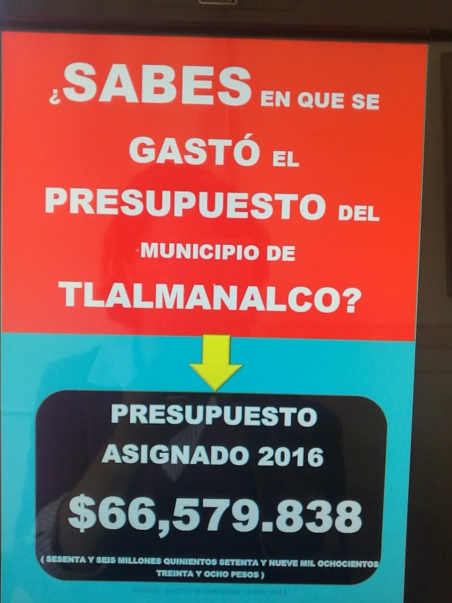 EdomexO's tweet photo. Empecemos a conocer los presupuestos asignados en 2016 del Municipio de Tlalmanalco. https://t.co/eapVzTt3yP