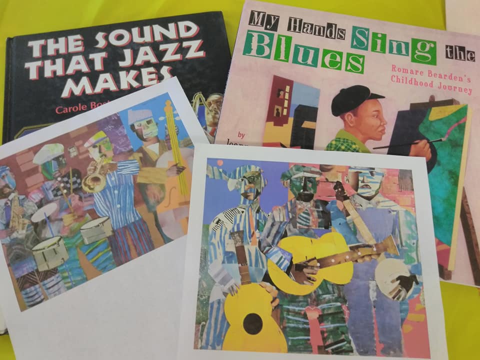 Suzi_Q_Davis's tweet photo. Tuesday's Literary Art Camp focused on Jazz and the art of Romare Bearden. We learned that Romare was deeply connected to the people, places, and music he loved. We then created mixed media collage representing our own personal connections to music. @StarCityJBE #WhateverItTakes https://t.co/TT7yRfnzIk