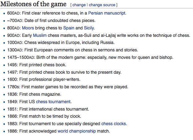 ChitChatChess's tweet image. Milestones in the development of chess! (Wikipedia)
♚♚♚
#chesshistory
#chessboard
#chessplayer
#chessgame
#chessmaster
#chessclub
#chesspiece
#chessmoves
#chesstournament
#chesspuzzle