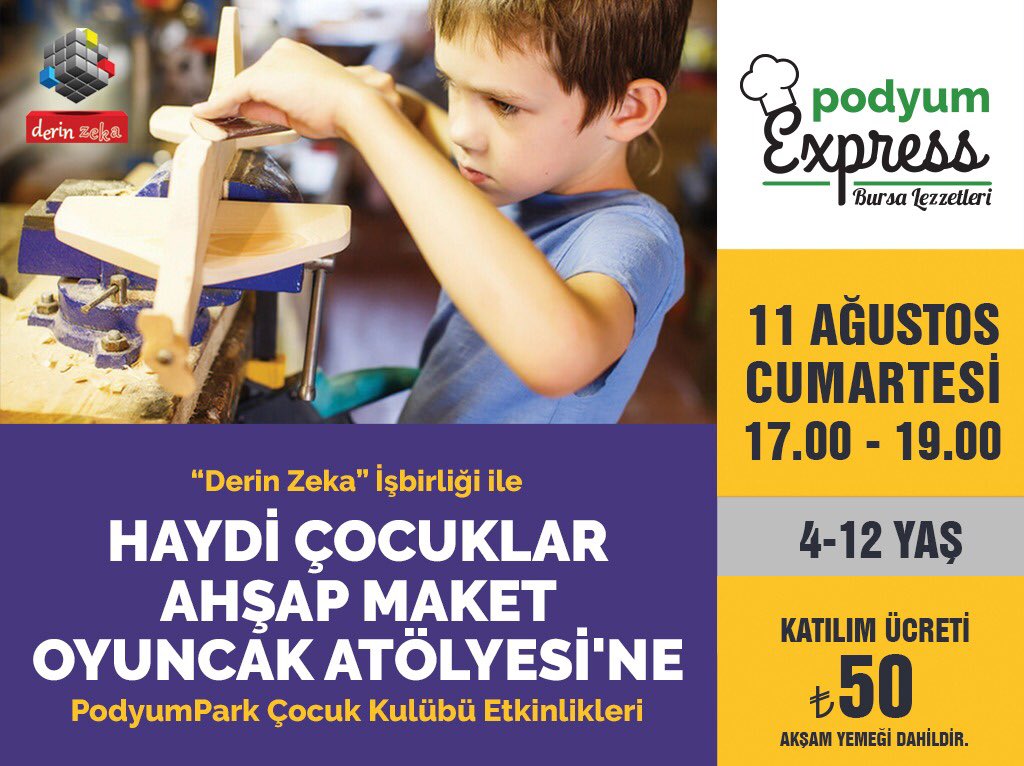 podyumexpress's tweet photo. Kısa bir mola verin hayata, siz keyifli sohbetler eşliğinde dostlarınızla vakit geçirirken; bırakın çocuklarınız #podyumçocukkulübü nde Ahşap Maket Oyuncak Atölyesi’nde gönüllerince eğlensin 👫👩‍👦İrtibat: (0 505) 467 17 31 https://t.co/evFQHcYp9w