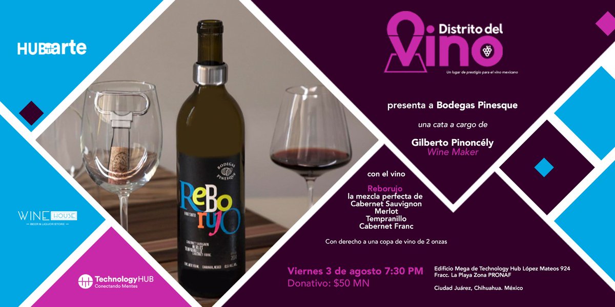 A nuestros amigos de Cd Juarez y El Paso, no se pierdan este evento!!! Los esperamos. Salud! #pinesque #vinicolafamiliar #vinosnaturalesdeautor #consumelocal