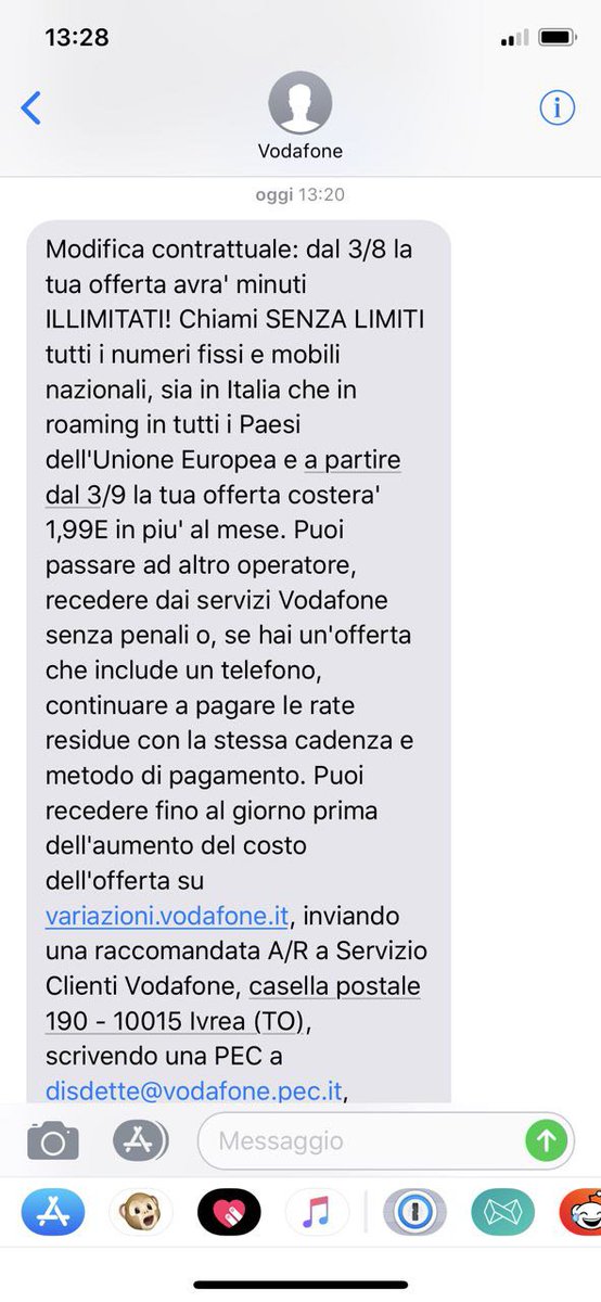 navehpirata's tweet photo. Dopo questo ennesimo aumento di €1,99 da parte di #Vodafone, mi sono scocciato. Adesso passo a #Iliad e basta. Non è possibile cambiare operatore ogni anno o imporre due rimodulazioni unilaterali (da €10 a €10,99 e ora a €12,98) a distanza di pochi mesi.  😑
#RivoluzioneIliad https://t.co/ebzBRcuiz8
