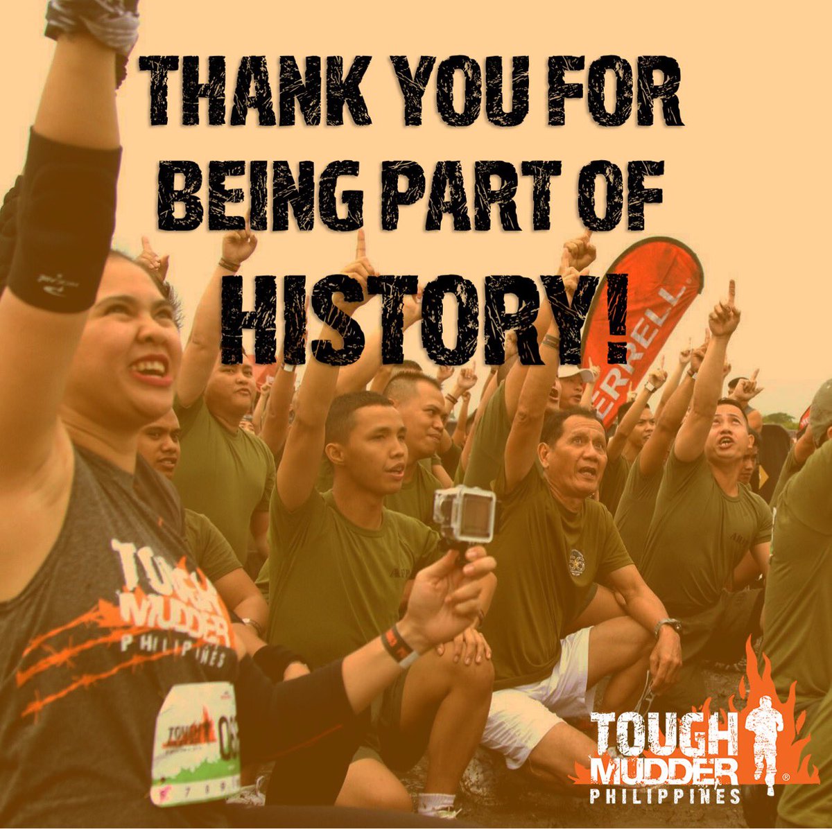 toughmudder_ph's tweet photo. Congratulations Mudders, we made history last July 21 and 22, as the very first #ToughMudder in Asia takes place here in our country! We hope you enjoyed getting muddy in this one of a kind challenge #ToughMudderPhilippines #TeamworkOverEverything #ToughMudderPH https://t.co/fQ1hVhZA1F