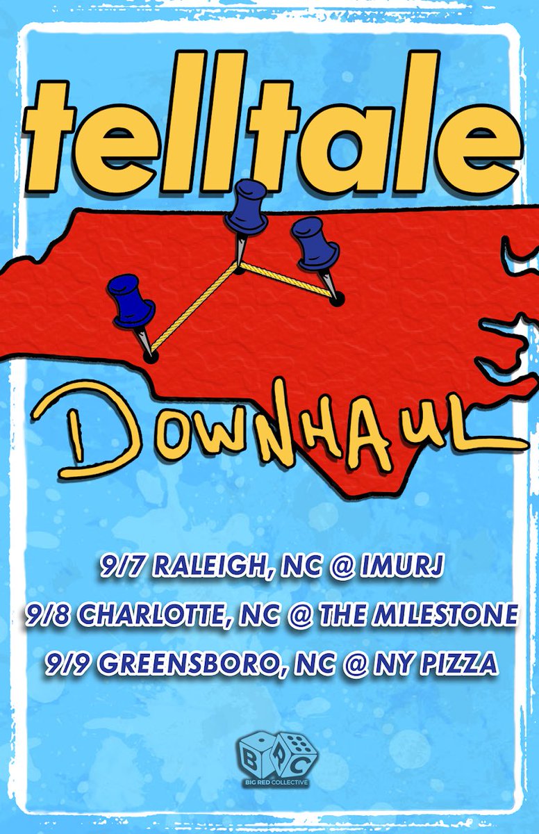 We’re happy to share that we’ll be heading out for a quick run with <a href="/DownhaulBand/">DOWNHAUL</a> this September!

9/7 - Raleigh, NC at Imurj
9/8 - Charlotte, NC at The Milestone 
9/9 - Greensboro, NC at NY Pizza