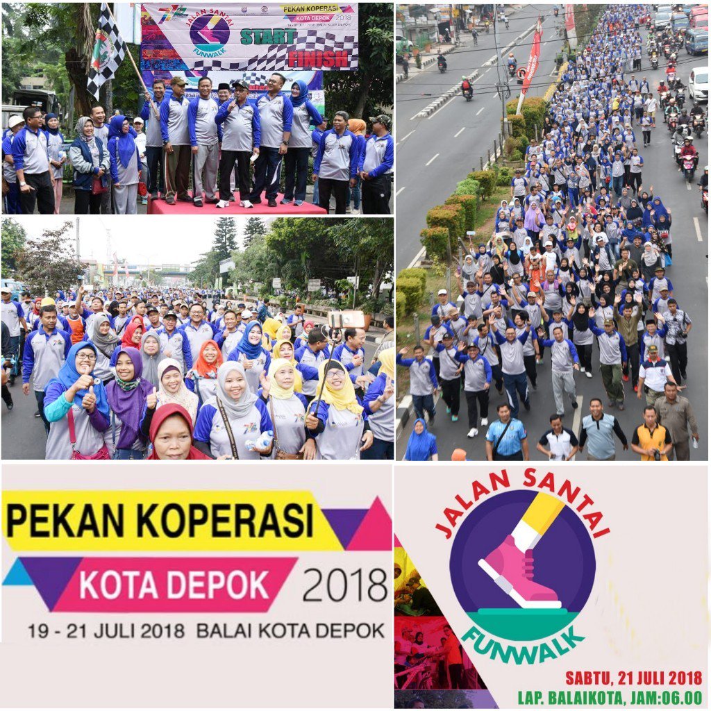Jalan santai funwalk di Pekan Koperasi Kota Depok Sabtu 21 Juli 2018 <a href="/pemkotdepok/">PEMERINTAH KOTA DEPOK | #AyoPakaiMasker</a> <a href="/IdrisAShomad/">Mohammad Idris</a> <a href="/pradi_supriatna/">Pradi Supriatna</a> <a href="/fitriawansumadi/">fitriawan</a>