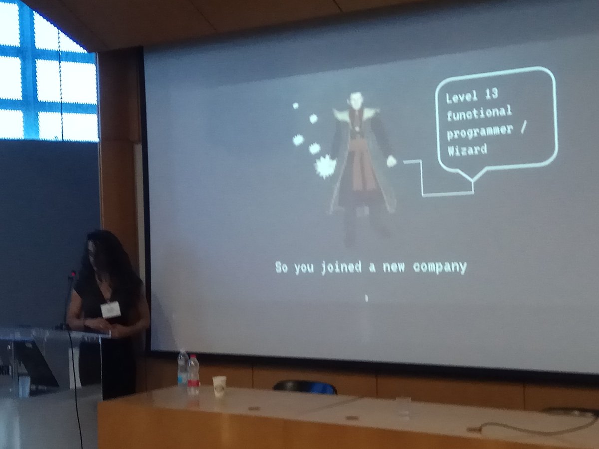 IlanGodik's tweet image. Hila Noga on Training Functional Programmers, a Role Playing Story. Awesome! @FLIPCon