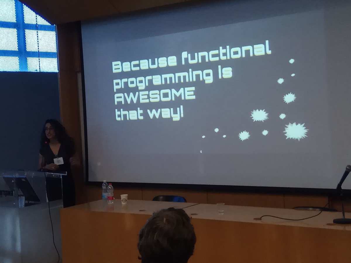 IlanGodik's tweet image. Hila Noga on Training Functional Programmers, a Role Playing Story. Awesome! @FLIPCon