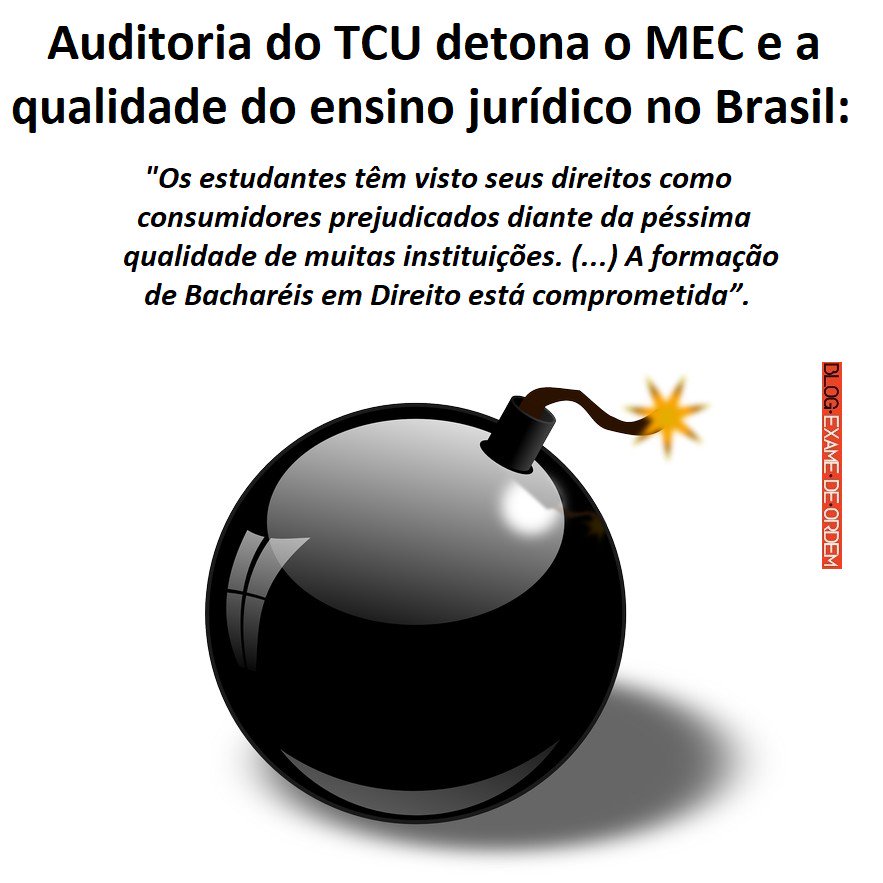 A auditoria do TCU corrobora as afirmações de anos da OAB: o MEC patrocina um v... instagram.com/p/BllCL0JAT5D