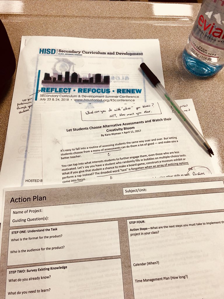 MrJohnsonHTX's tweet image. “What can students do with what they know” is the goal. Provide students with a menu of choices for alternative summative assessments. #ProjectThinking #R3Conference #TeamHISD #HISDsocialstudies #HISD