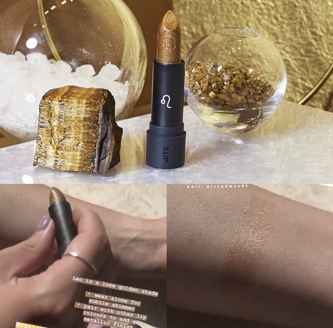 Trendmood's tweet photo. Available Now! ๐จ๐ LINK โก๏ธ https://t.co/OuNcNXQIJl online @sephora
1. @bitebeauty ๐ โ๏ธ Astrology #Collection ๐ Amuse Bouche #Lipstick in โLeoโ ๐ฆ- gold and glittery. "Leo is a fire sign, ruled by the sunโ $26 #LimitedEdition
2. @hudabeauty New #MattePerfection #Primer https://t.co/yjajX2Vphv