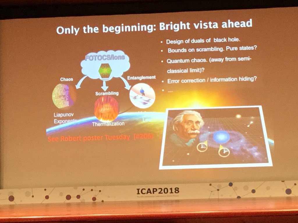 CommsPhys's tweet image. Ana Maria Rey at #ICAP2018. Interesting talk about scrambling with trapped ions