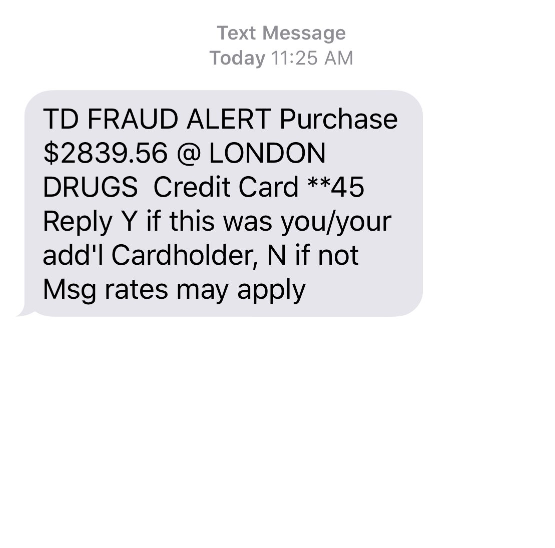 adamdacosta's tweet photo. @TD_Canada assuming you are aware of these constant #fraudulent texts for #creditcard info #hack #phishing https://t.co/tjEdbLNY67