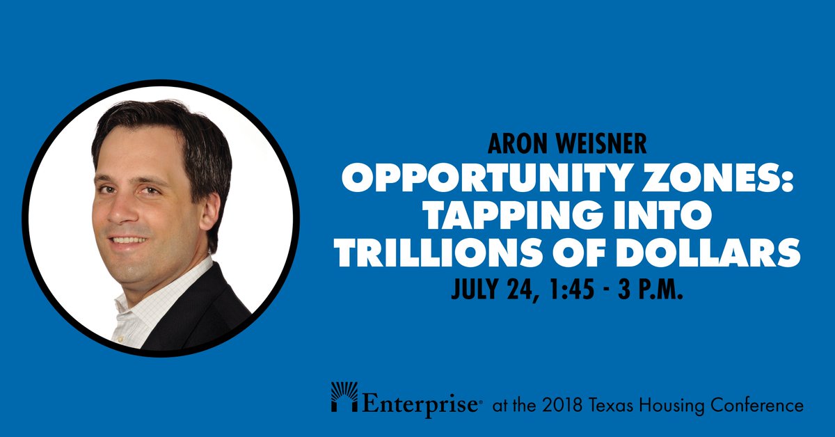 EnterpriseNow's tweet photo. Catch @aronweisner in tomorrow's #OpportunityZones session at Texas Housing Conference. It'll be moderated by David Saling of @jpmorgan & will feature @TidwellGroupLLC, @broadandcassel and @LISC_HQ. More on #OppZones: https://t.co/o6Vh9yiUeY #TAAHP #TexasHousingConference https://t.co/NwVoLK6D5X