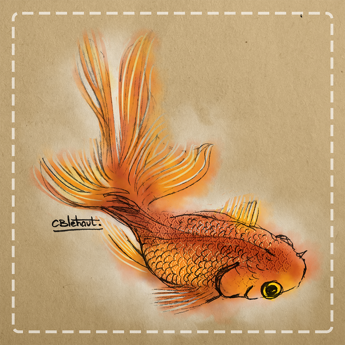 claireblehaut's tweet photo. A cute goldfish for today!  🐟  Find the HD version on my Patreon! https://t.co/yqVBUXYwgU  #sketch #study #animal #fishes #drawing #pet https://t.co/cbvQ1i9b8c