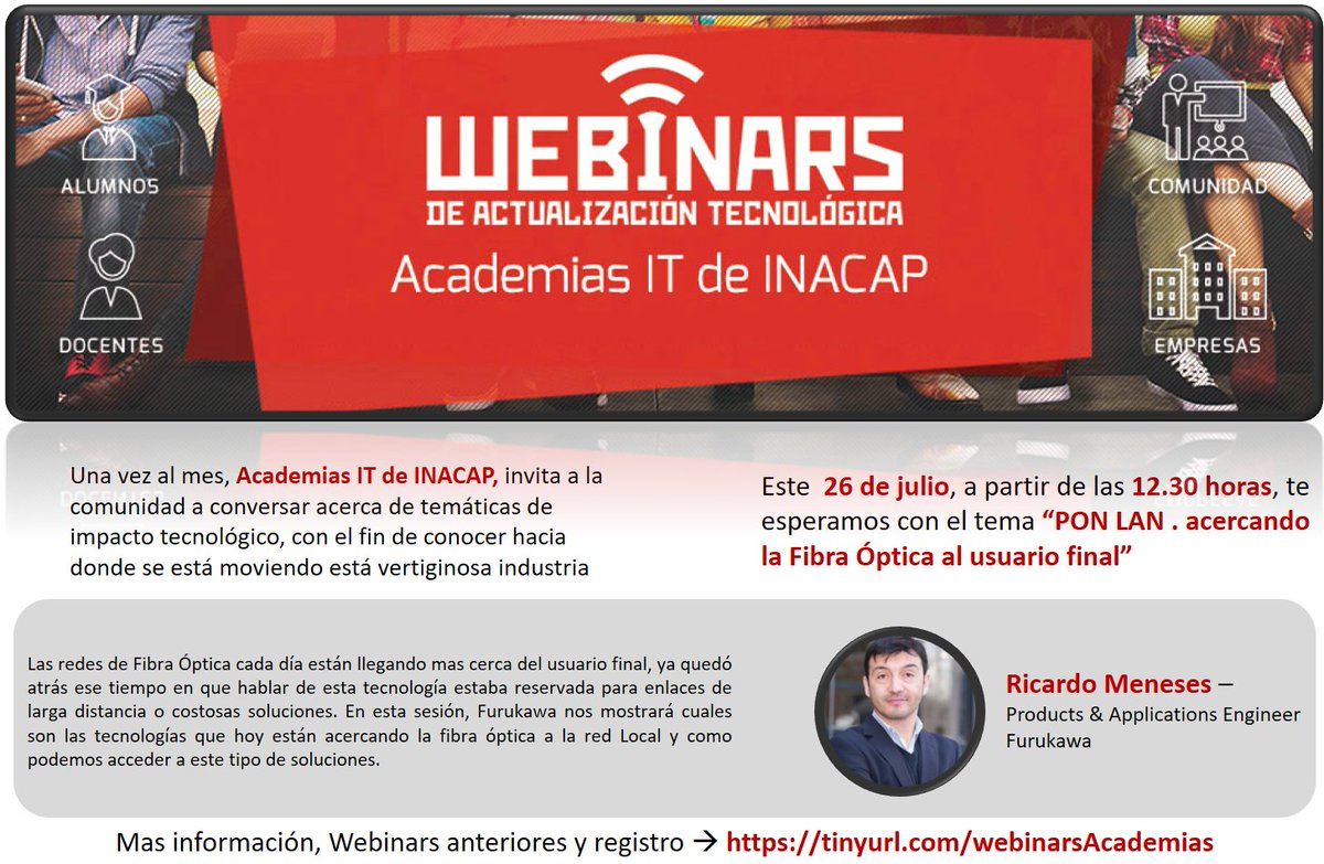 mauromora's tweet image. Este jueves tenemos Webinar tinyurl.com/webinarsAcadem… @Acad_IT @INACAPINOS @TelecomINACAP
