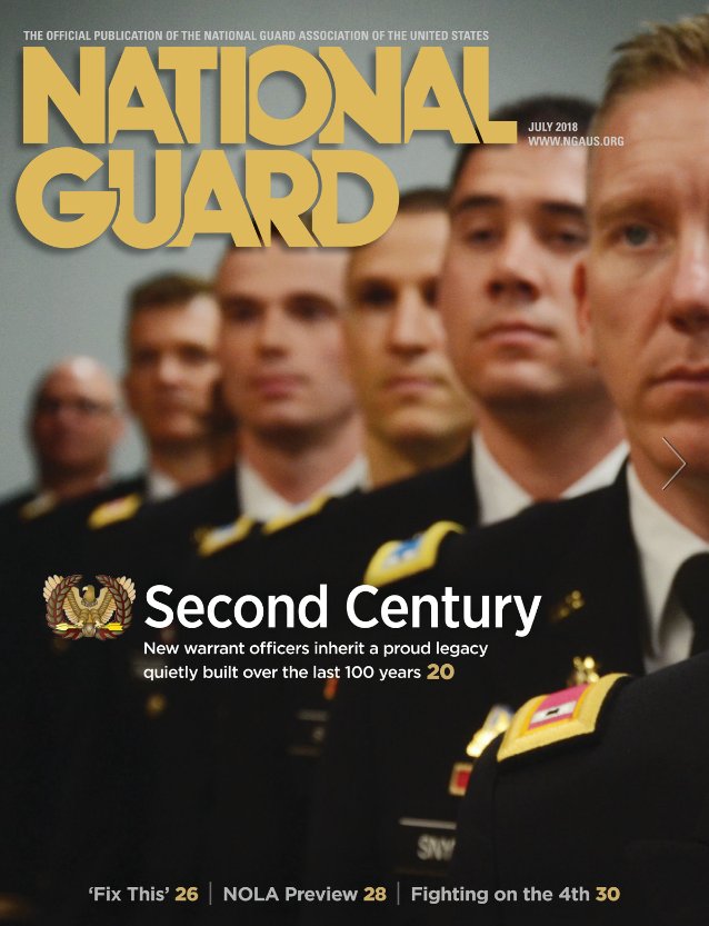 NGAUS1878's tweet photo. The new issue of NATIONAL GUARD is available now, touching on the #FEDREC process, the warrant-officer centennial, and World War I. Find the full magazine here: https://t.co/kowGdLUQkb https://t.co/HbBs4l9xKV