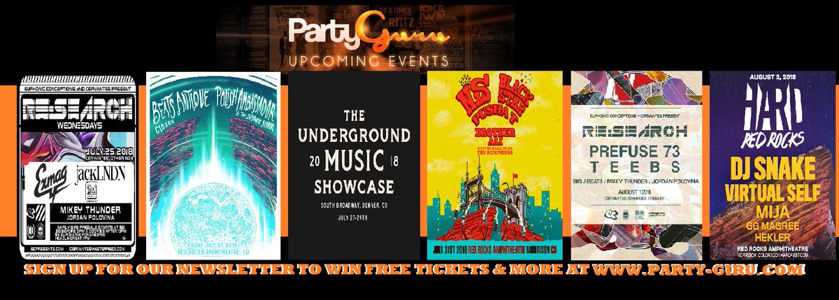 PartyGuruUS's tweet photo. COMING IN 🔥🔥🔥
7.25 @EXM4G @jackLNDN @ShujRoswell Exp
7.27 @BeatsAntique @Polish_Ambass @CloZeeMusic
7.27 #UMS2018
7.31 @Nas @TalibKweli @MosDefOfficial @BrotherAli @TheReminders
8.1 @prefuse73 @teebsio
8.2 #HARDRedRocks @djsnake @virtual_self @hi_mija https://t.co/pZ8WJOlHox https://t.co/TKpMpbGfPg