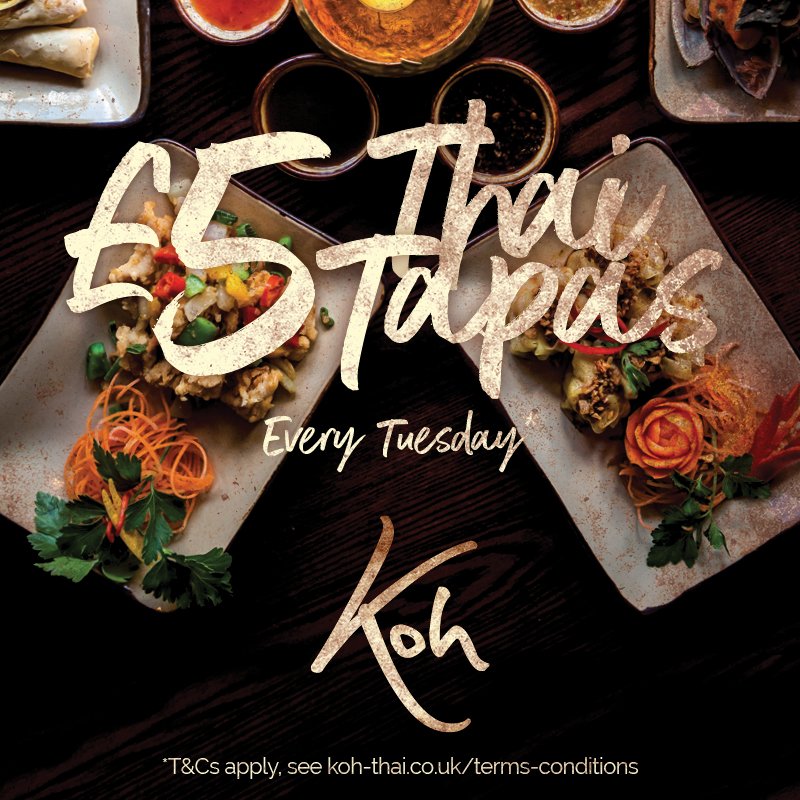 KohWinchester's tweet photo. Who's looking forward to tomorrow? Of course you all are...it's Tapas Tuesday! 🎉🎉 #kohthaitapas #cantwait https://t.co/CVlneYFWl0